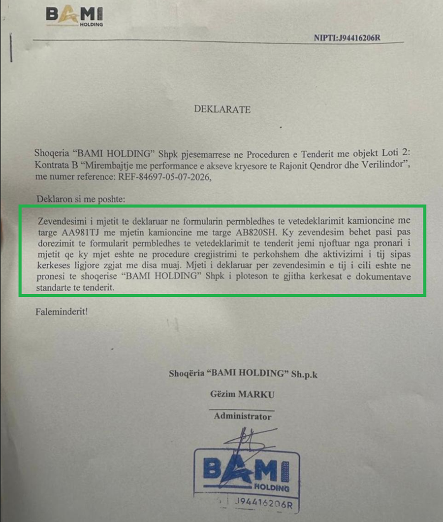 Shkresa zyrtare/ ARRSH falsifikoi dokumentat e tenderit 50 mln euro të